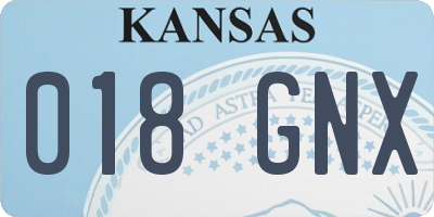 KS license plate 018GNX