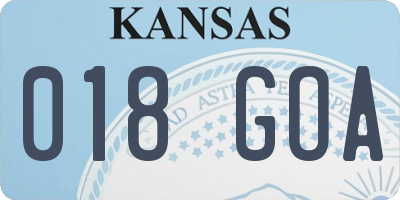 KS license plate 018GOA