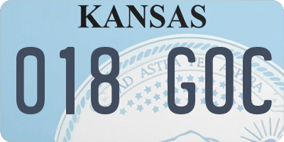 KS license plate 018GOC