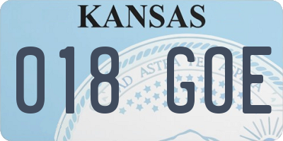 KS license plate 018GOE