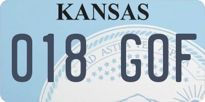 KS license plate 018GOF