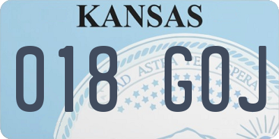 KS license plate 018GOJ