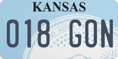 KS license plate 018GON