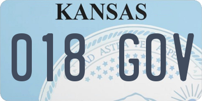 KS license plate 018GOV