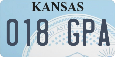 KS license plate 018GPA