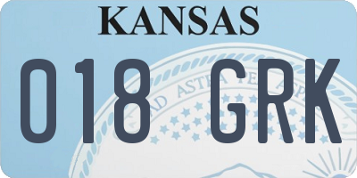 KS license plate 018GRK