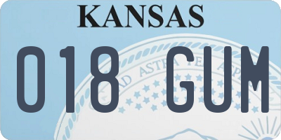 KS license plate 018GUM