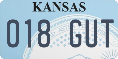 KS license plate 018GUT