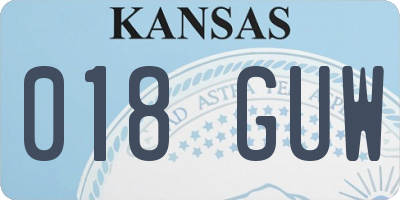 KS license plate 018GUW