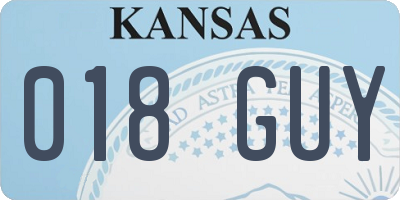 KS license plate 018GUY
