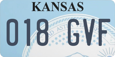 KS license plate 018GVF