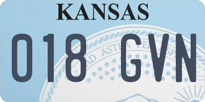 KS license plate 018GVN