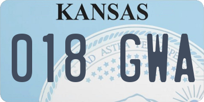 KS license plate 018GWA