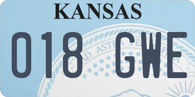 KS license plate 018GWE