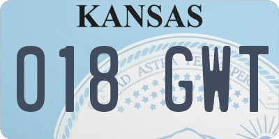 KS license plate 018GWT