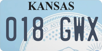 KS license plate 018GWX