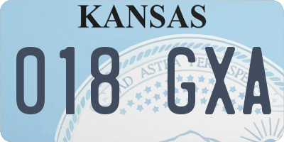 KS license plate 018GXA