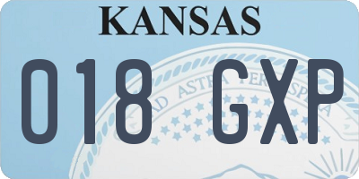 KS license plate 018GXP