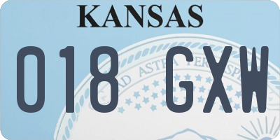 KS license plate 018GXW