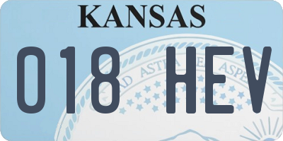 KS license plate 018HEV