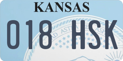 KS license plate 018HSK