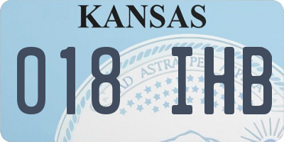 KS license plate 018IHB