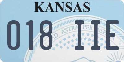 KS license plate 018IIE