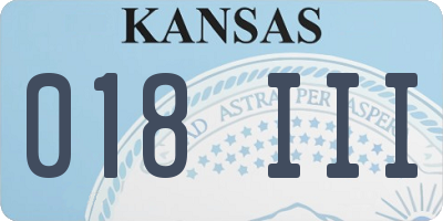 KS license plate 018III