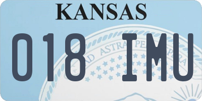 KS license plate 018IMU