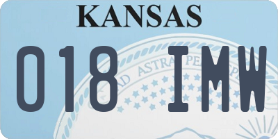 KS license plate 018IMW