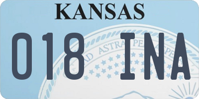 KS license plate 018INA