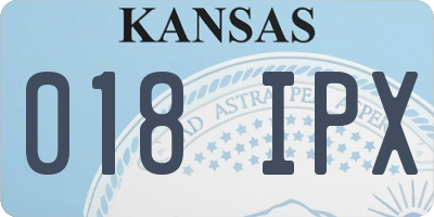 KS license plate 018IPX