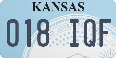 KS license plate 018IQF