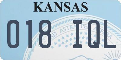 KS license plate 018IQL