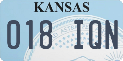 KS license plate 018IQN
