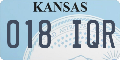 KS license plate 018IQR
