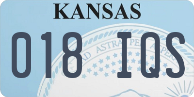 KS license plate 018IQS