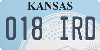 KS license plate 018IRD