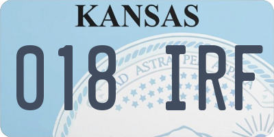 KS license plate 018IRF