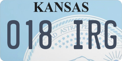 KS license plate 018IRG
