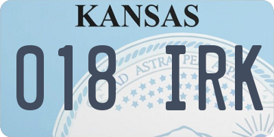 KS license plate 018IRK