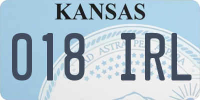 KS license plate 018IRL