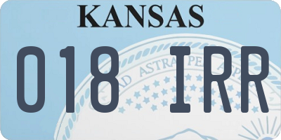 KS license plate 018IRR