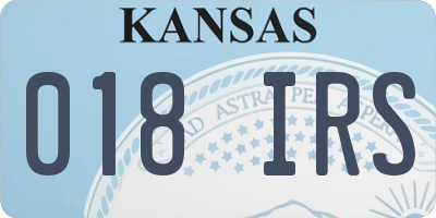 KS license plate 018IRS