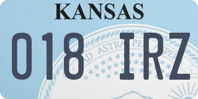 KS license plate 018IRZ