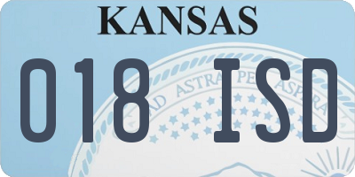 KS license plate 018ISD