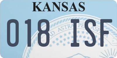 KS license plate 018ISF