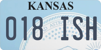 KS license plate 018ISH