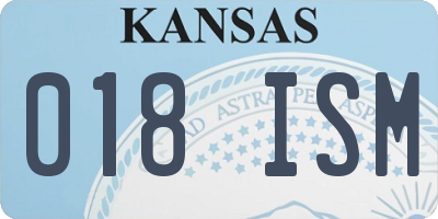 KS license plate 018ISM