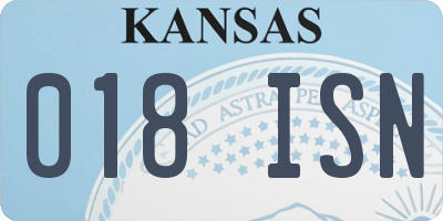KS license plate 018ISN